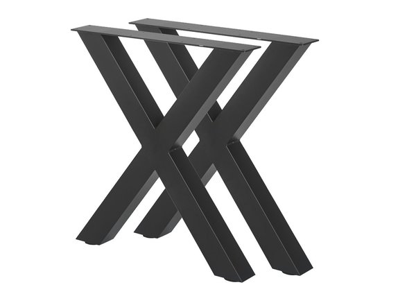 X - Fuß Tischgestell Black 700 mm breit